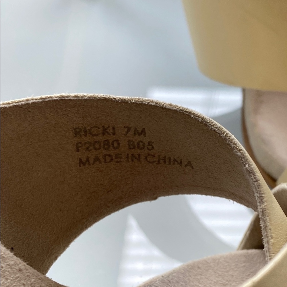 Calvin Klein Cream High Heel Sandals with Crisscross Straps - Picture 8 of 8